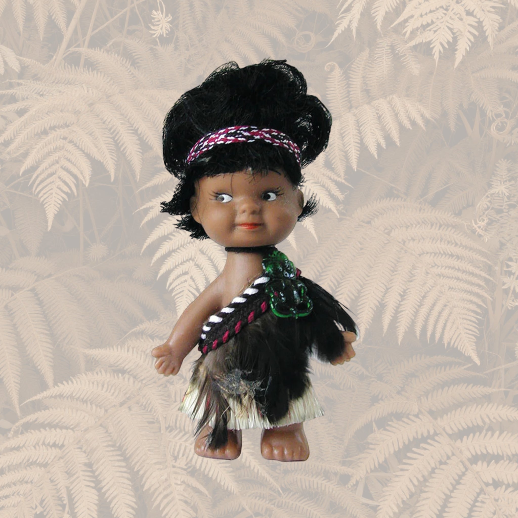Māori Doll - 10cm Wahine Full Feather Cloak