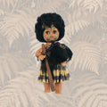 Māori Doll - 17cm Warrior Full Feather Cloak with Piupiu and Taiaha