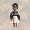 Māori Doll - 27cm Wahine Full Feather Cloak with Poi