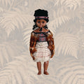Māori Doll - 50cm Wahine Full Feather Cloak with Poi