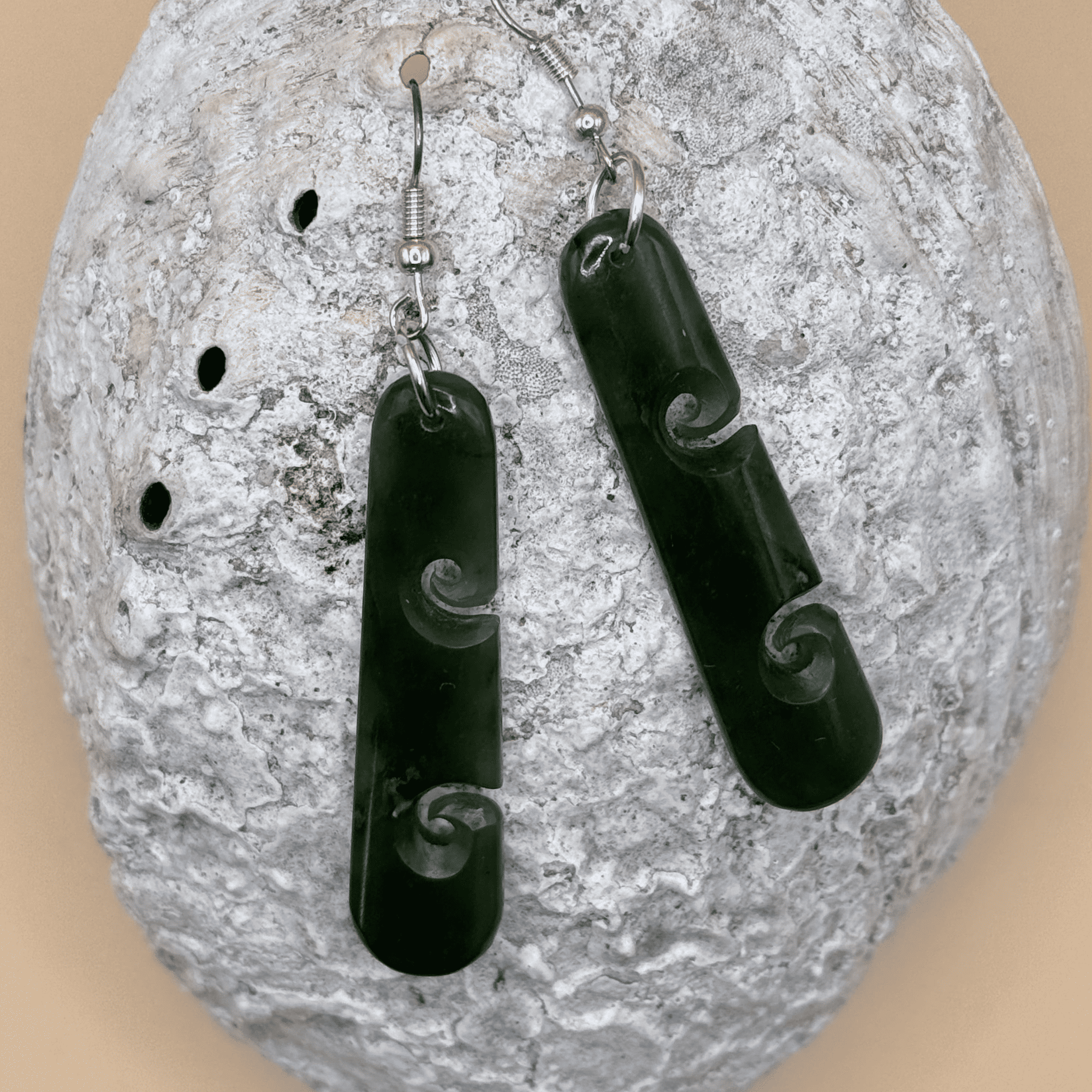 Jade / Pounamu Double Koru Earrings