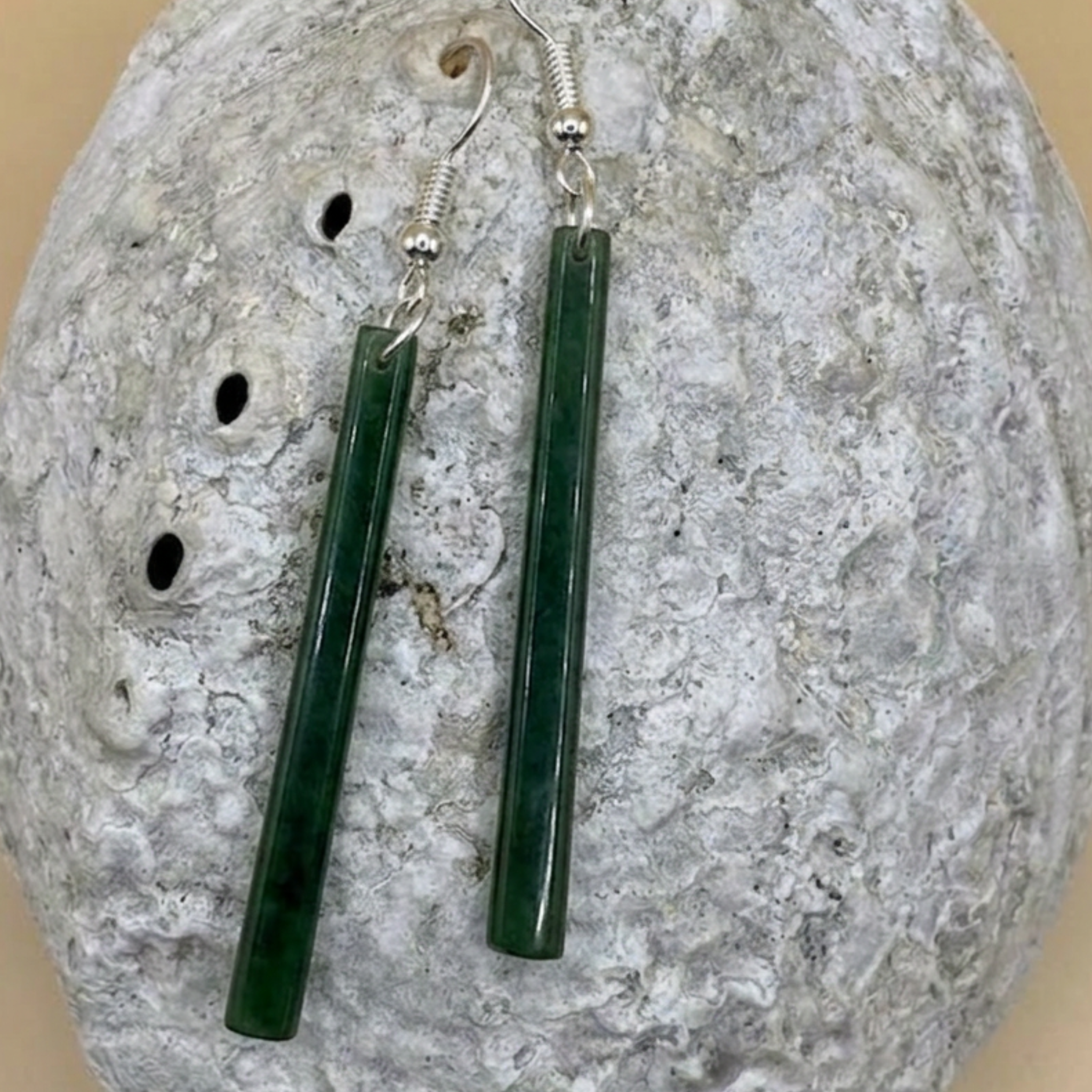 Jade / Pounamu Rakau Earrings