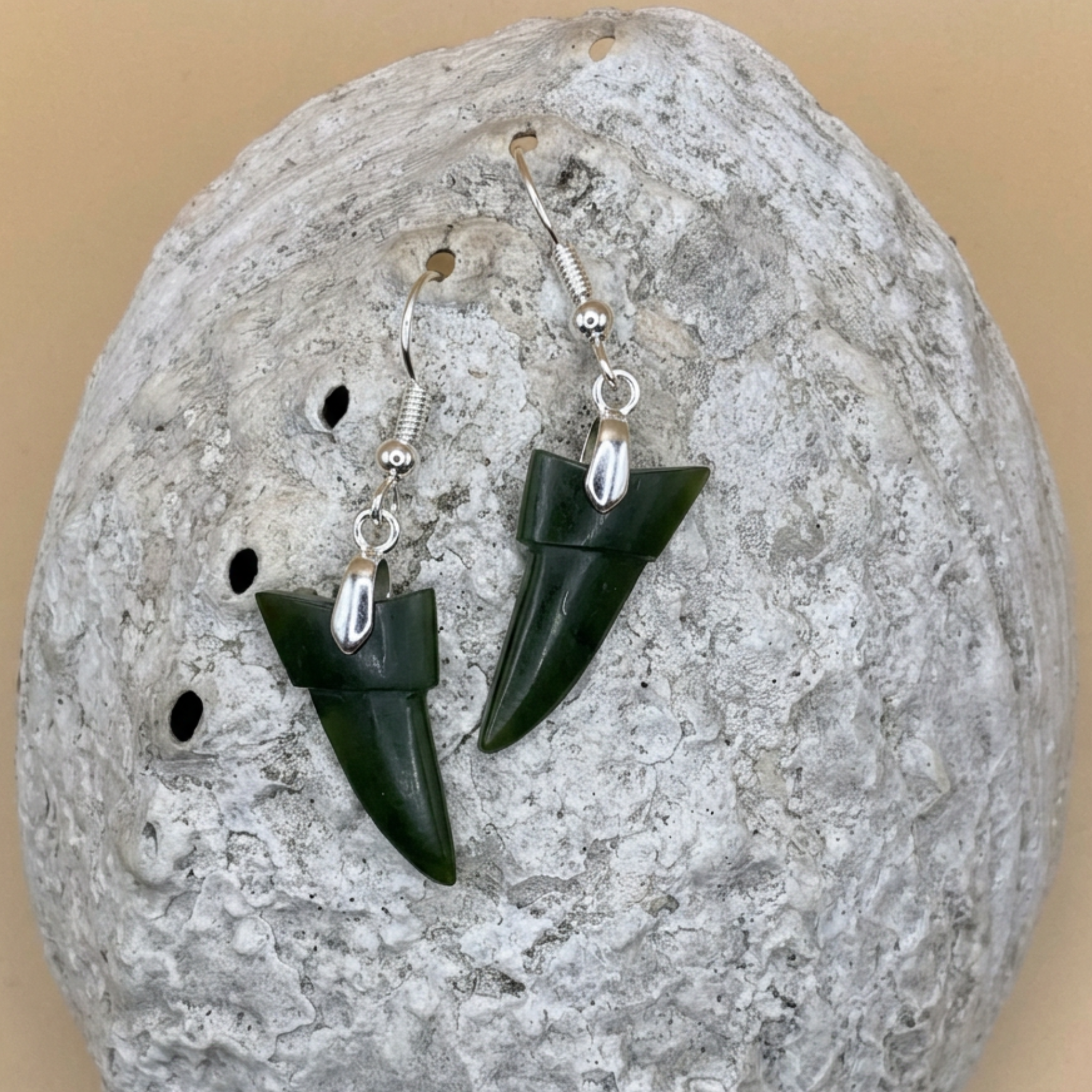 Jade / Pounamu Niho Earrings