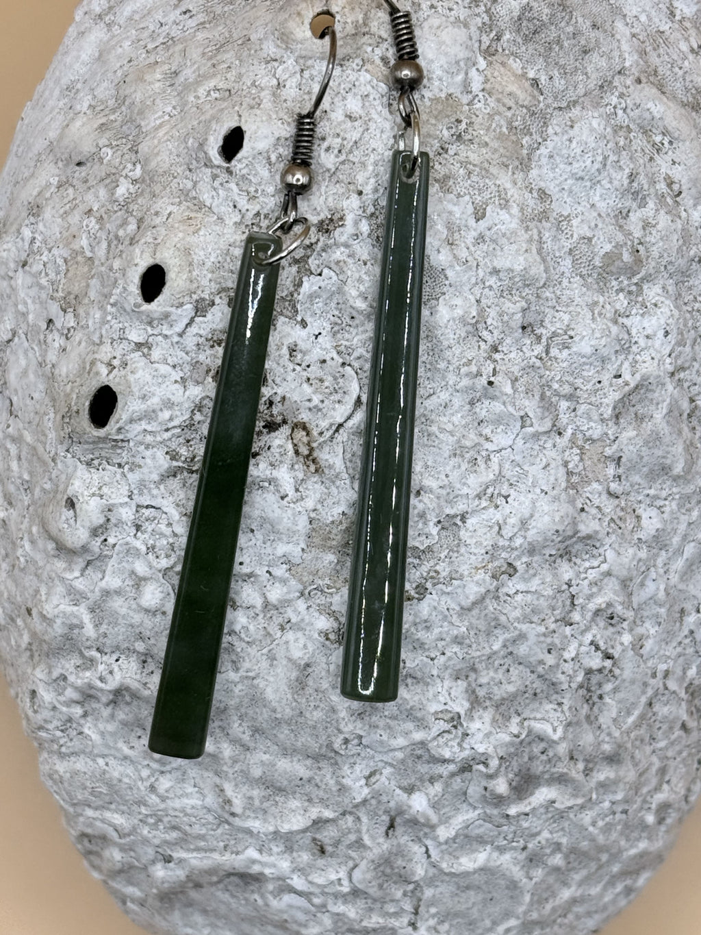 Jade / Pounamu Rakau Earrings