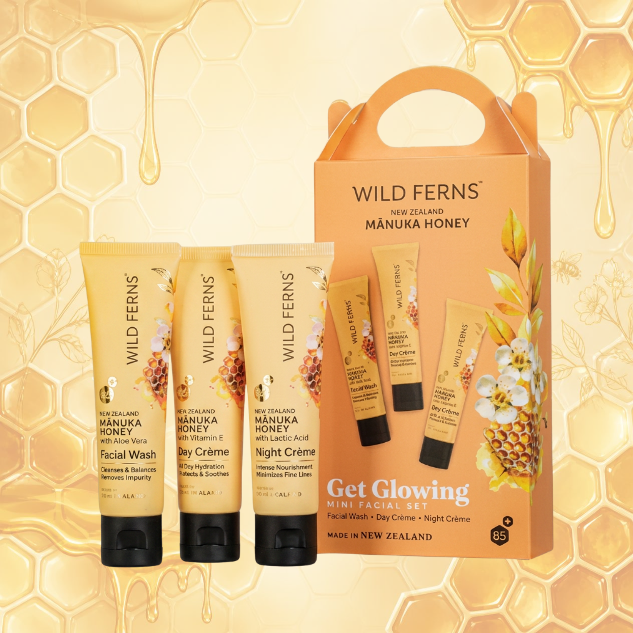 Mānuka Honey Mini Facial Set - Get Glowing w/MHFW30 | MHDC30 | MHNC30