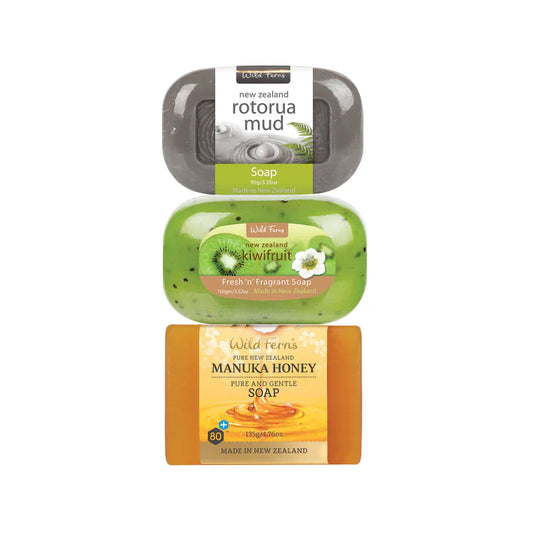 Soap Selections - 3 pack (Includes Rotorua Mud, Kiwifruit, Manuka Honey)