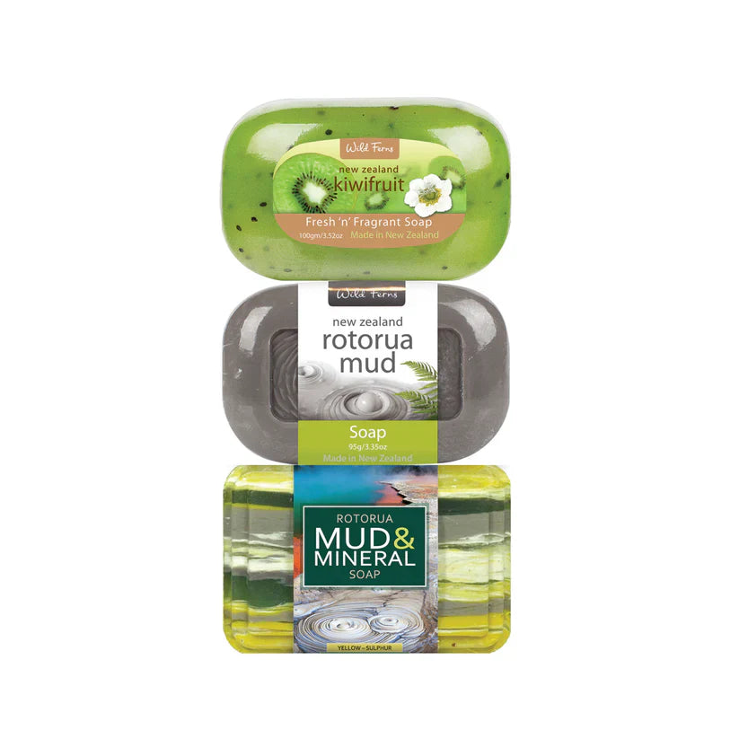 Soap Selections - 3 pack (Includes Rotorua Mud, Kiwifruit, Mineral and Mud)