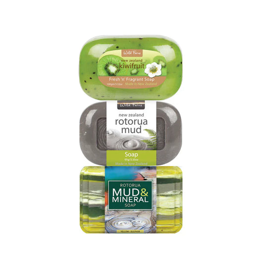 Soap Selections - 3 pack (Includes Rotorua Mud, Kiwifruit, Mineral and Mud)